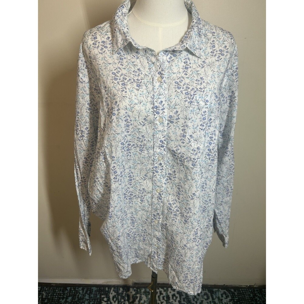 Old Navy Women's Button Up Blouse Size XXL Multicolor Floral 306